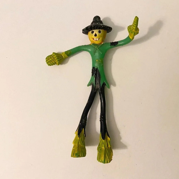 Vintage Bendable Bendy Rubber Halloween  Scarecrow Figure 5 Inch Tall Toy - Picture 1 of 10